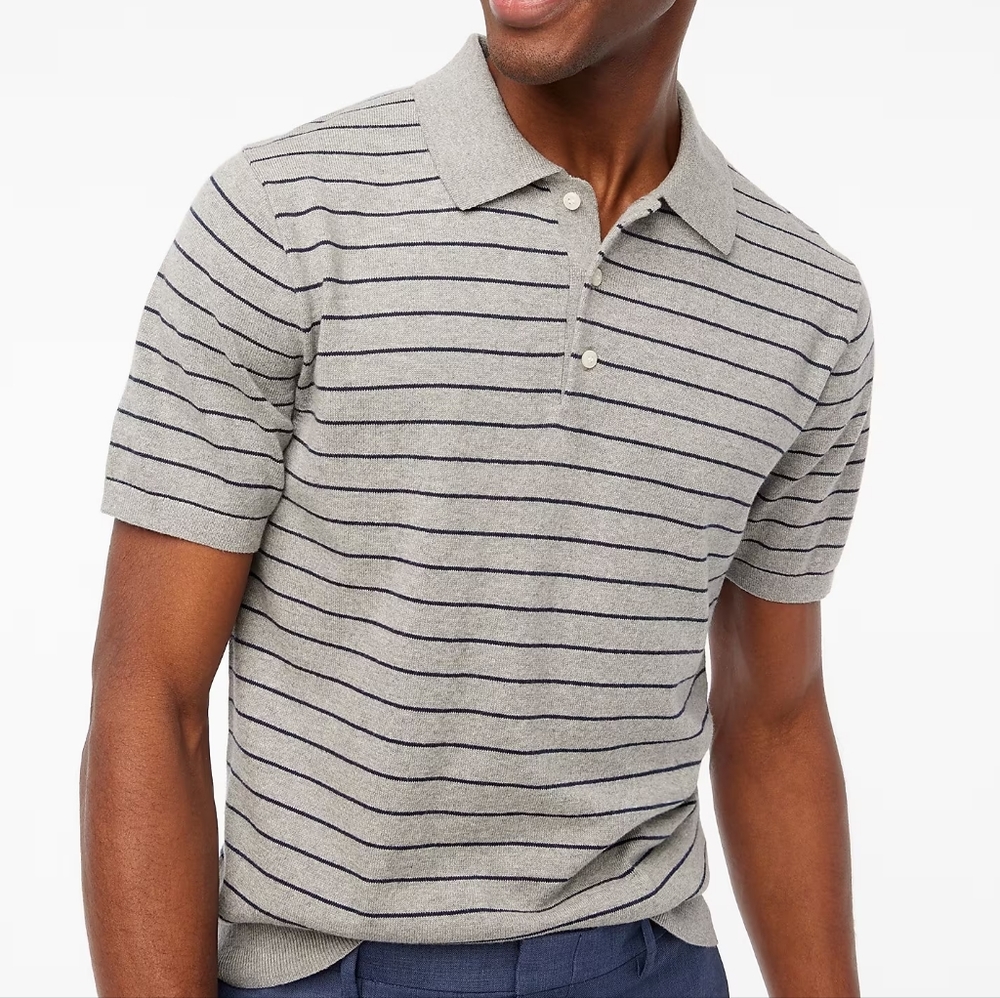 J. Crew Men's Striped Sweater-Polo 🆕 Size Medium
